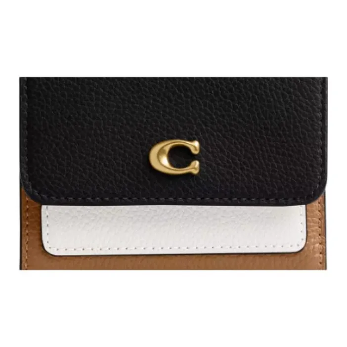 COACH Leather Wallet Trumpets Women's Black Multicolor-2