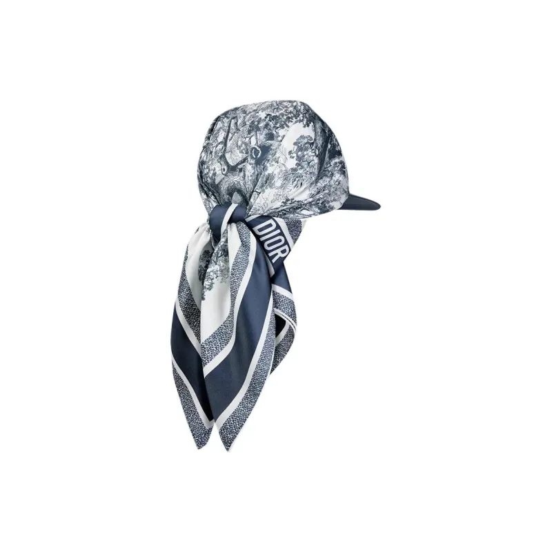 DIOR Mulberry Silk Baseball Caps Women's Blue-2