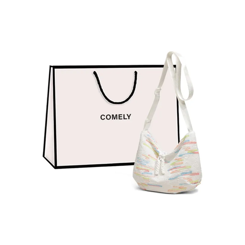 COMELY Fabric Shoulder Bag, Crossbody Bag Regular Women's Ecru-0