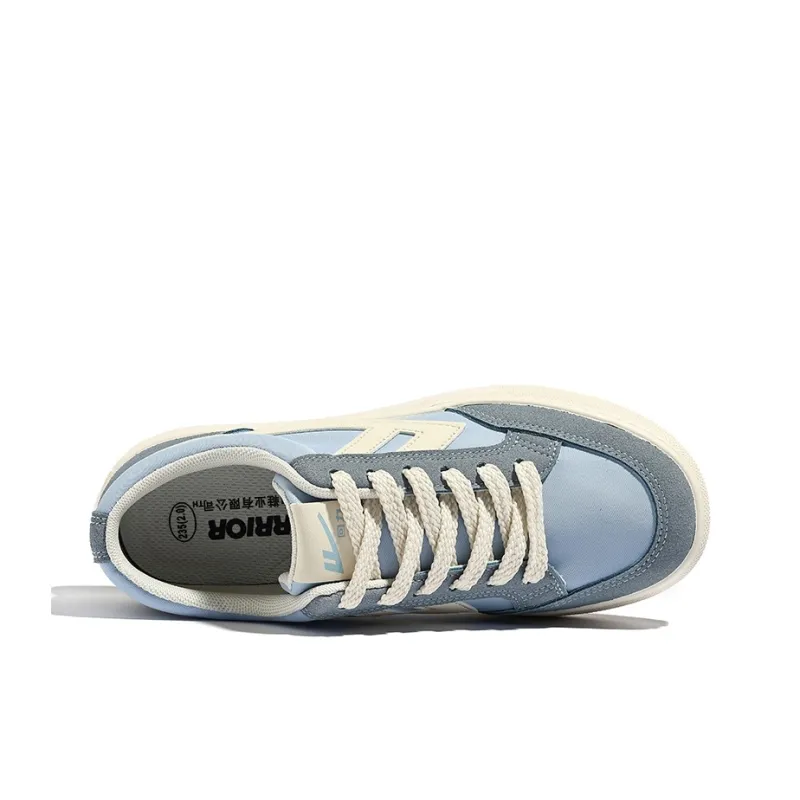 Warrior Low Top Skateboard Shoes Women's Light Blue/Beige-3