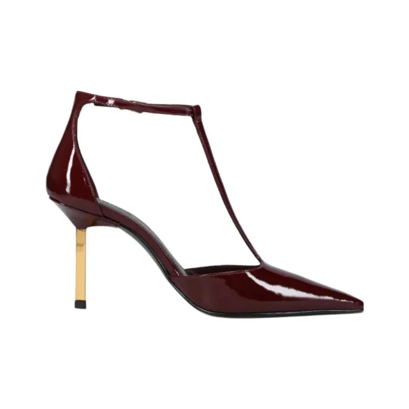 Schutz Slim Heel High Heels Women's Burgundy-1