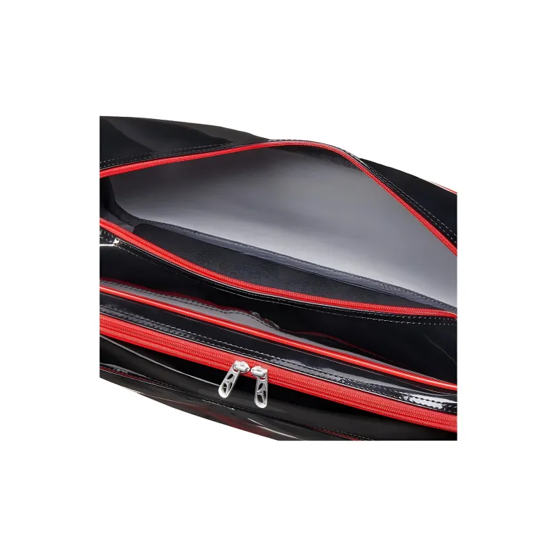 Mizuno Synthetic Leather One Shoulder Handbags Unisex Black & Red-5