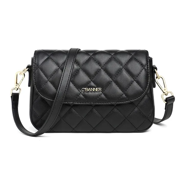 C°BANNER Cow Leather Crossbody Bag, Shoulder Bag Regular Women's Black-2