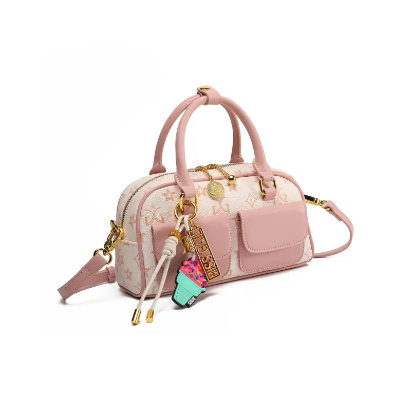 MISS GAIL Synthetic Leather Shoulder Bag, Crossbody Bag, Handbag Women's Monogram Blossom Pink-11