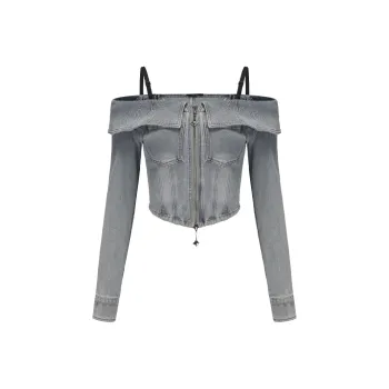 GIMING Crop Tops Women's Blue