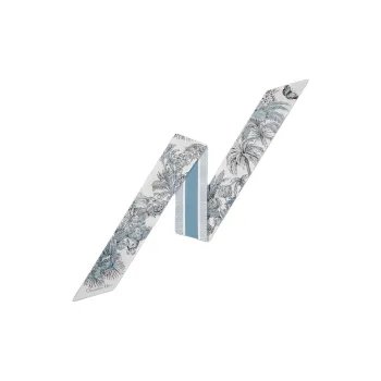 DIOR Mulberry Silk Scarves Women's White/Blue