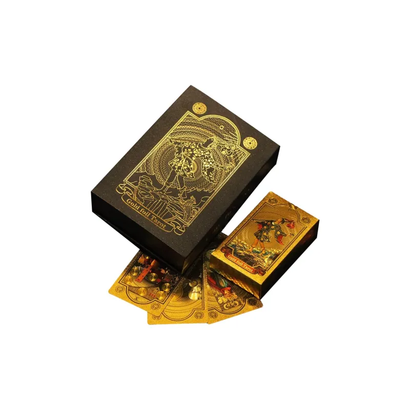 JINBANG Wite Tarot Collection, Gold Foil PVC Waterproof, Tarot Board Games-2