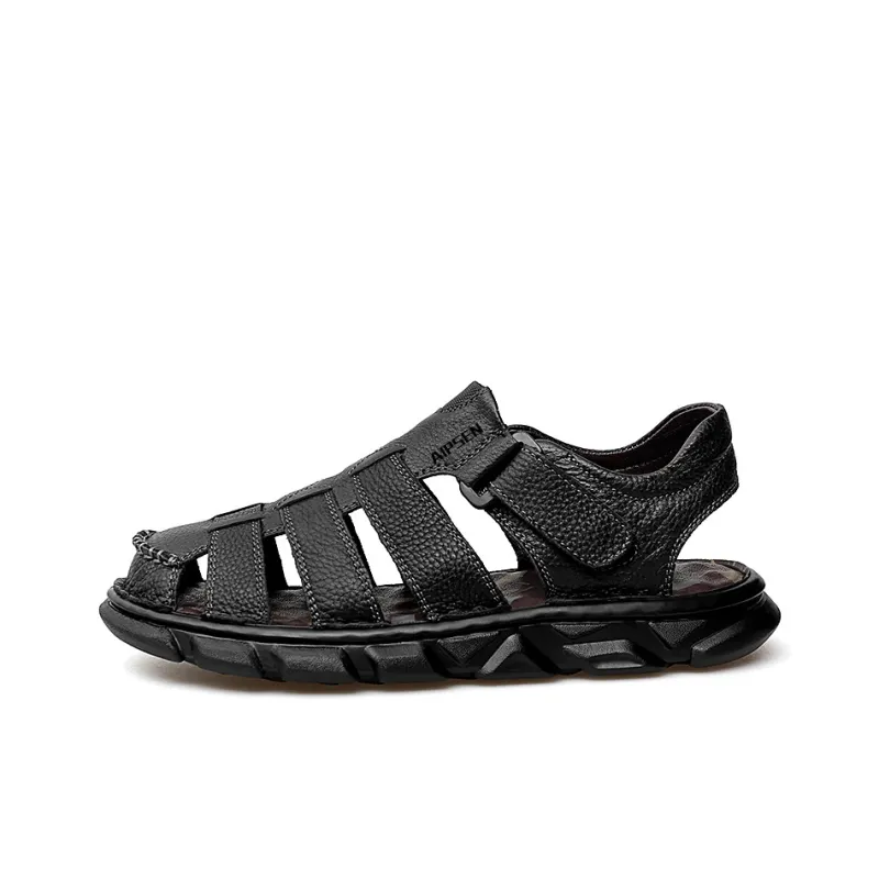 AIPSEN Anti Slip Wear Resistant River Trekking Shoes Men's Black-0