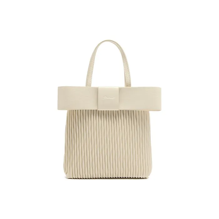 MICOCAH PU Handbag Regular Women's Flat White/Cream Yellow-0