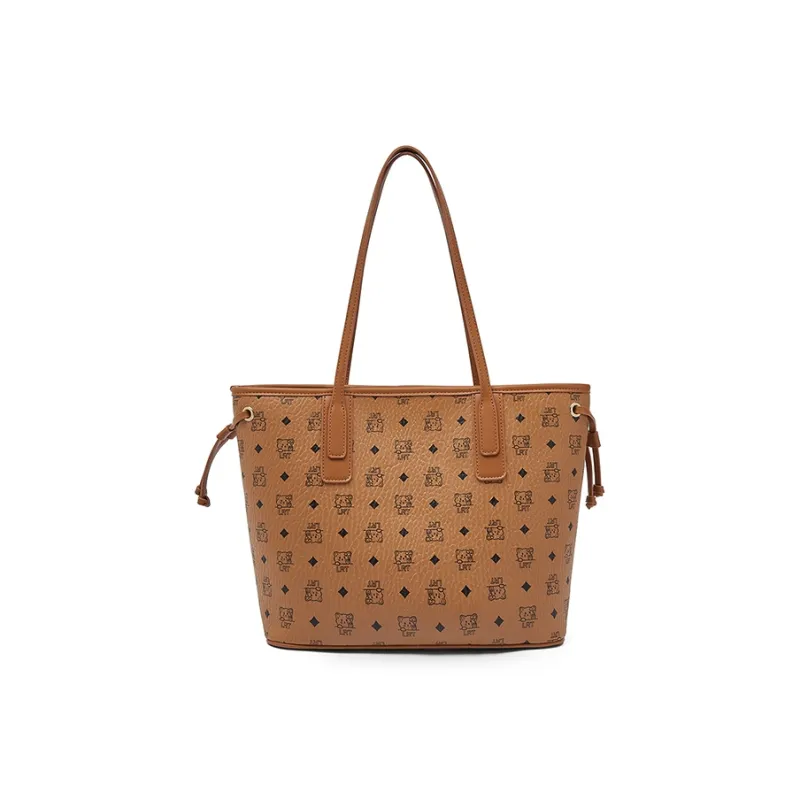 Old Man's Head Synthetic Leather Combo Bag, Shoulder Bag Women's Brown/Pink-3