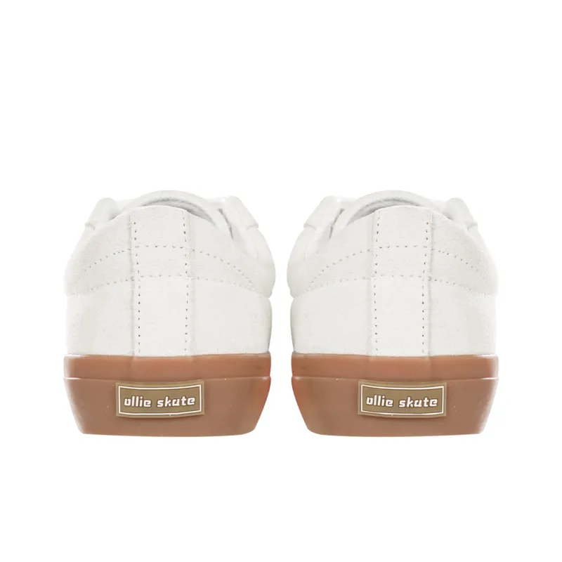 Ollieskate Abrasion Resistant Balance Lightweight Low Top Skateboard Shoes Unisex White-4
