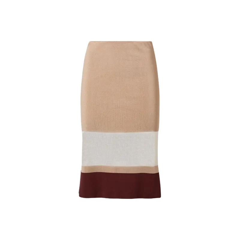 FENDI SS25 Casual Long Skirt Women's Beige-0
