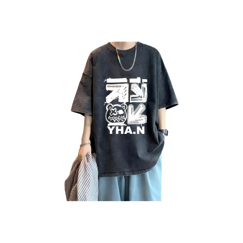 Wooden Rabbit T Shirts Men Black-0