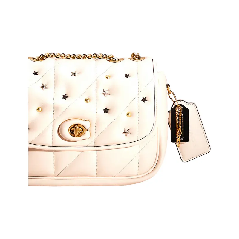 COACH Pillow Nappa Leather Portable Crossbody Bag, Shoulder Bag Women's White-4