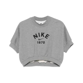 Nike Sportswear Collection Women's Crew Neck Short Sleeve Cropped French Terry Top