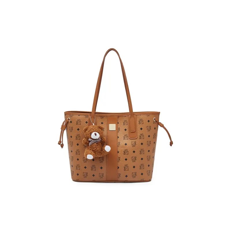 Old Man's Head Synthetic Leather Combo Bag, Shoulder Bag Women's Brown/Pink-2