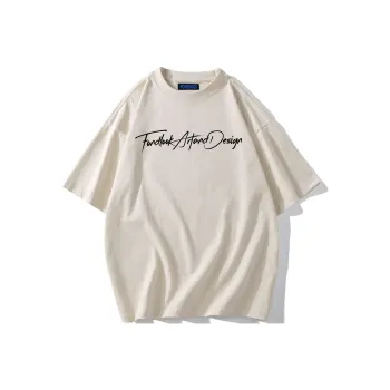 FONDLOOK T Shirts Unisex Light Beige Apricot