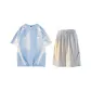 Clothing Sets (Light Blue Top+Light Gray Shorts)