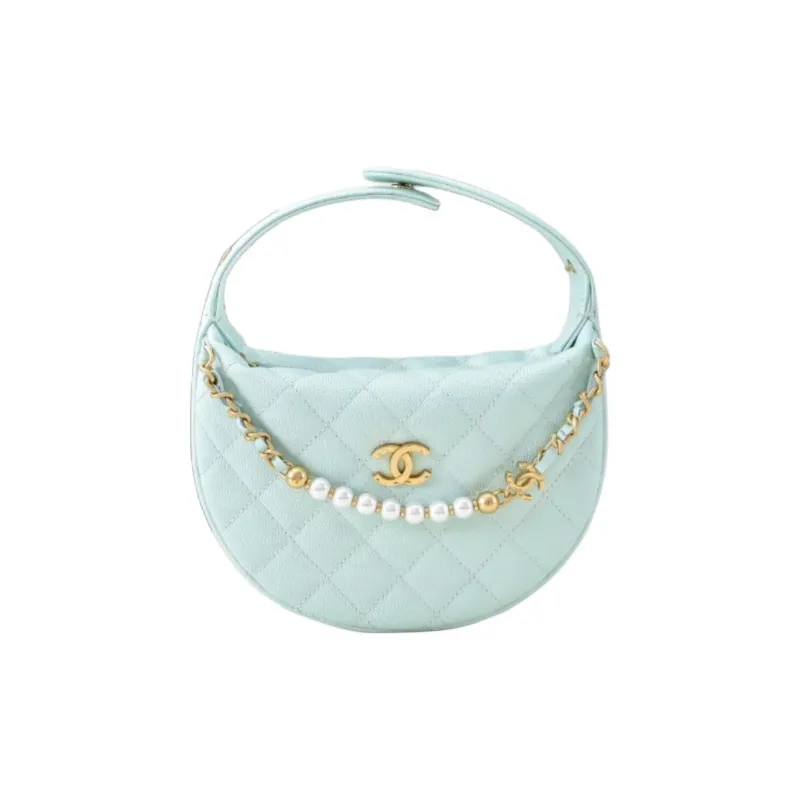 CHANEL Cow Leather Handbag Women's Blue-0