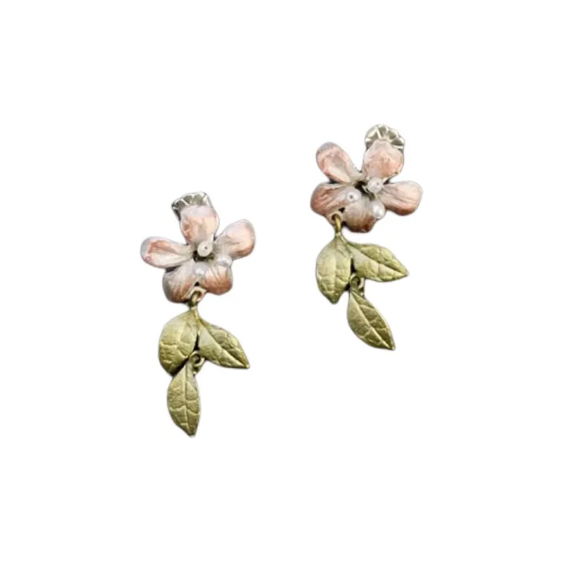 Michael Michaud Hand Painted Bronze Earrings Women's Multicolor-1