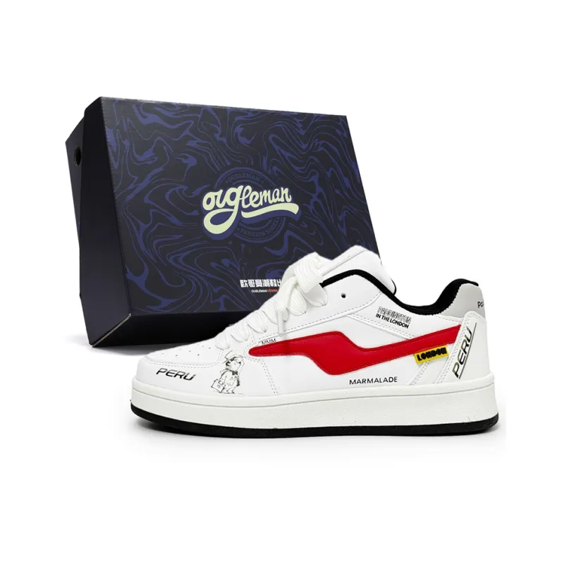 OUGLEMEN Coverage Slip Resistant, Abrasion Resistant, Lightweight Low Top Skateboard Shoes Unisex Box-6