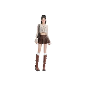 YINLEI Leather Short Skirts Women's
