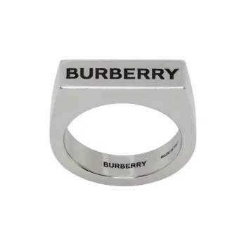 Burberry Palladium Plated Rings Unisex Silver