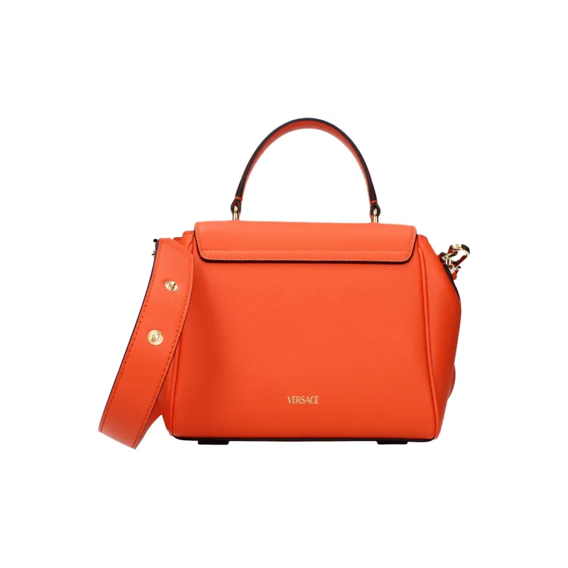 VERSACE Leather Shoulder Bag, Crossbody Bag, Handbag Women's Orange-2