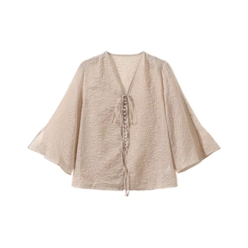 SHUXI Shirt Women's Shaved Ice Yarn