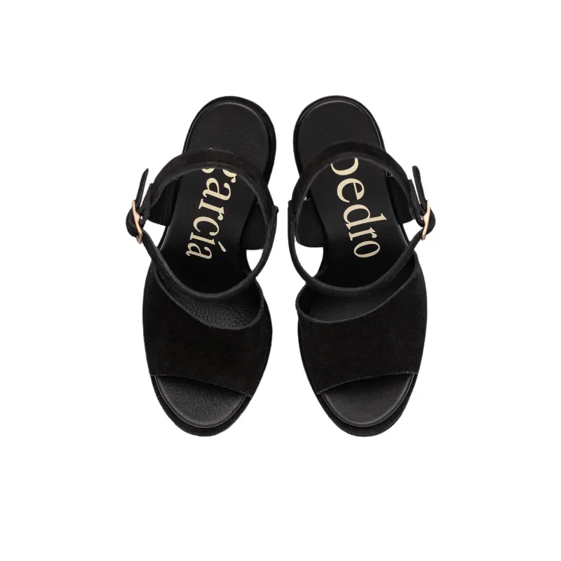 Pedro García Tihana One Strap Sandals 12cm Women's Black-4
