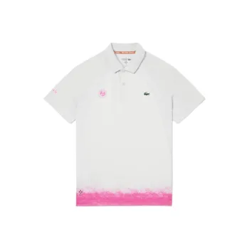 LACOSTE Polo Shirt Men's Green/Pink
