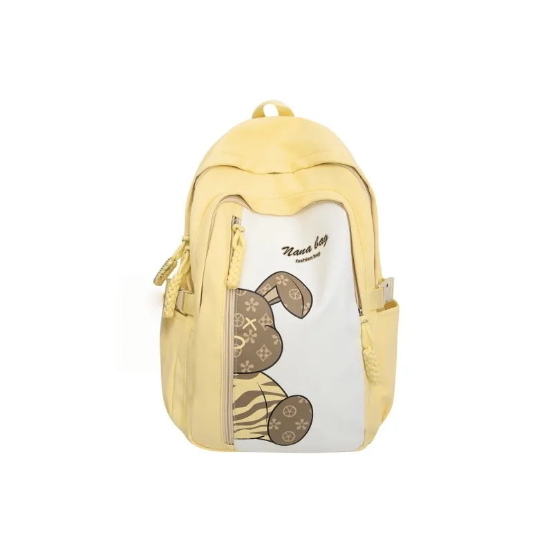 Vack Nylon Backpack Unisex White/Black/Orange Red/Yellow/Green/Brown-10