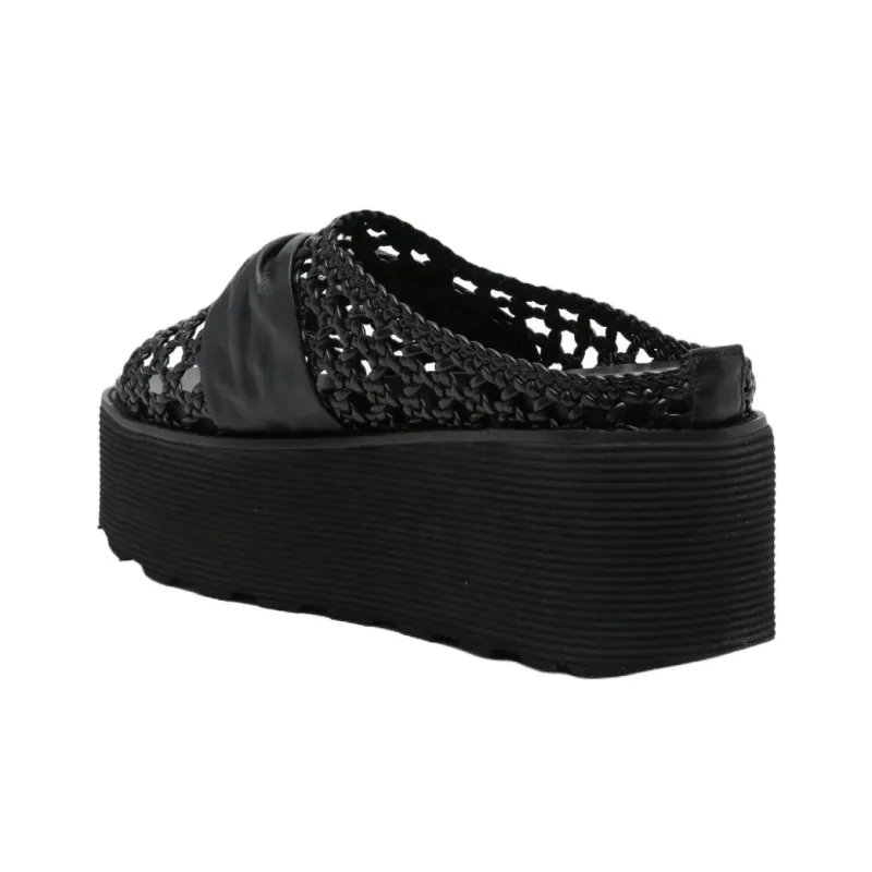 CULT GAIA Rubber Sole Slide Slippers 6cm Women's Black-3