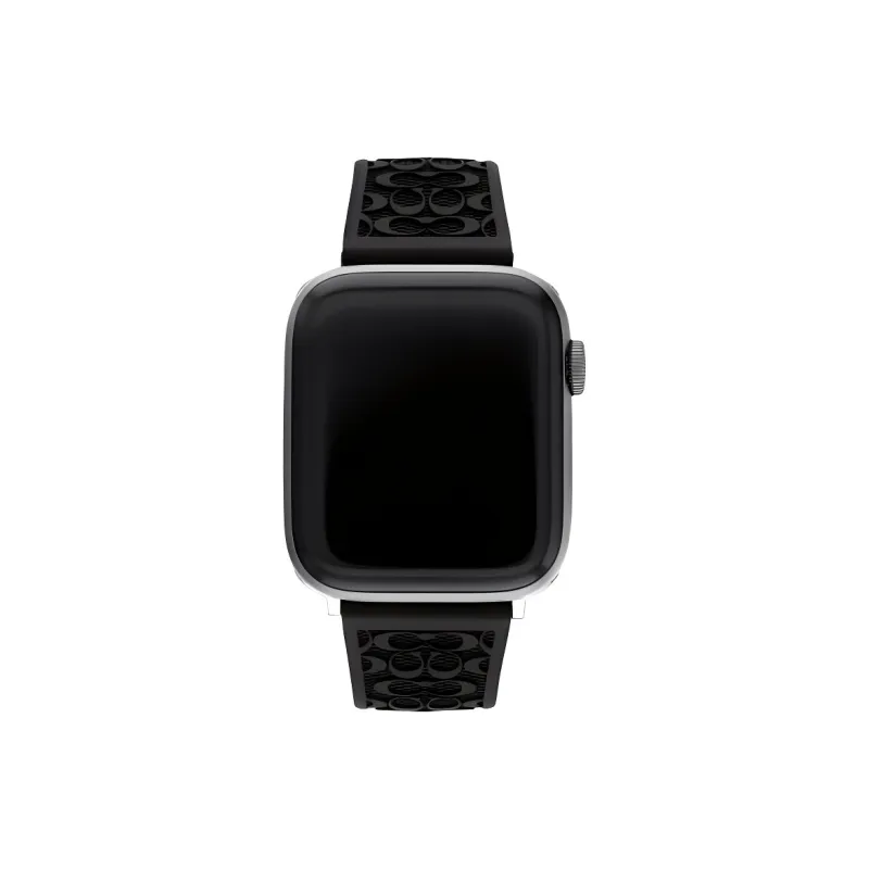 COACH Apple Compatibility Watch Band 44mm Silicone, Rubber Material-0