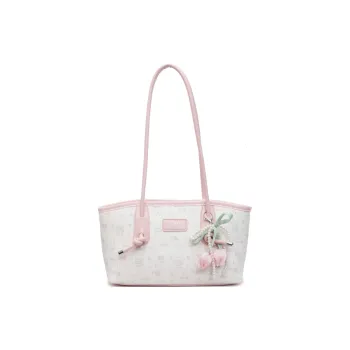 RIVMIND PU Tote Bag, Shopping Bag, Shoulder Bag Women's Pink/Yellow