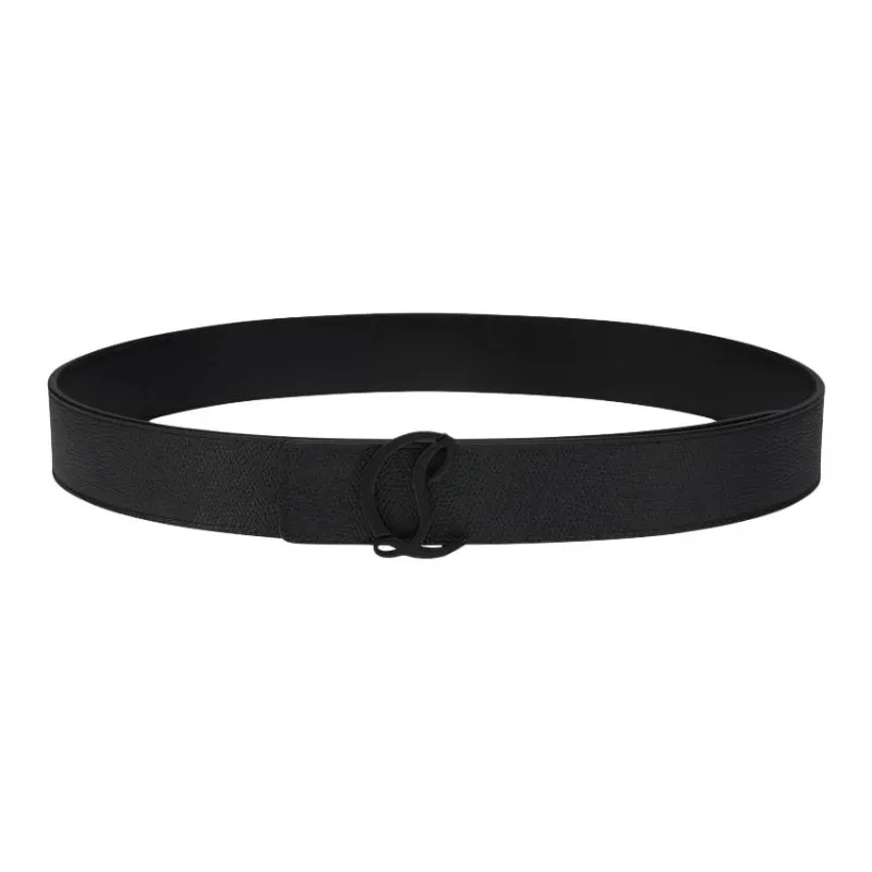 CL Leather, Calfskin Leather Belts Unisex Black 3.5CM-0