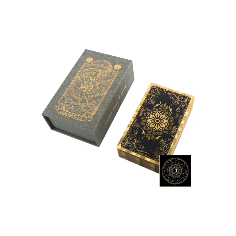 JINBANG Wite Tarot Collection, Gold Foil PVC Waterproof, Tarot Board Games-29