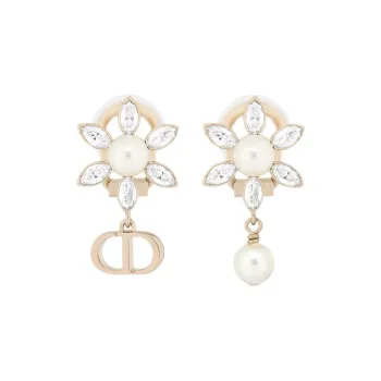DIOR Metal Clip On Earrings Women's Gold