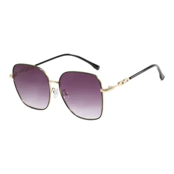 PRETTYALLUSION PC Metal Square Sunglasses Women's
