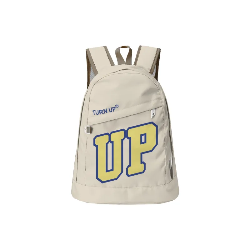 TURN UP Polyester Backpack Unisex Khaki-5
