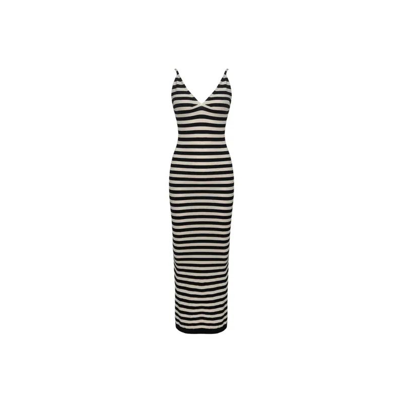 Udon House Slip Dresses Women's Striped Skirt-0