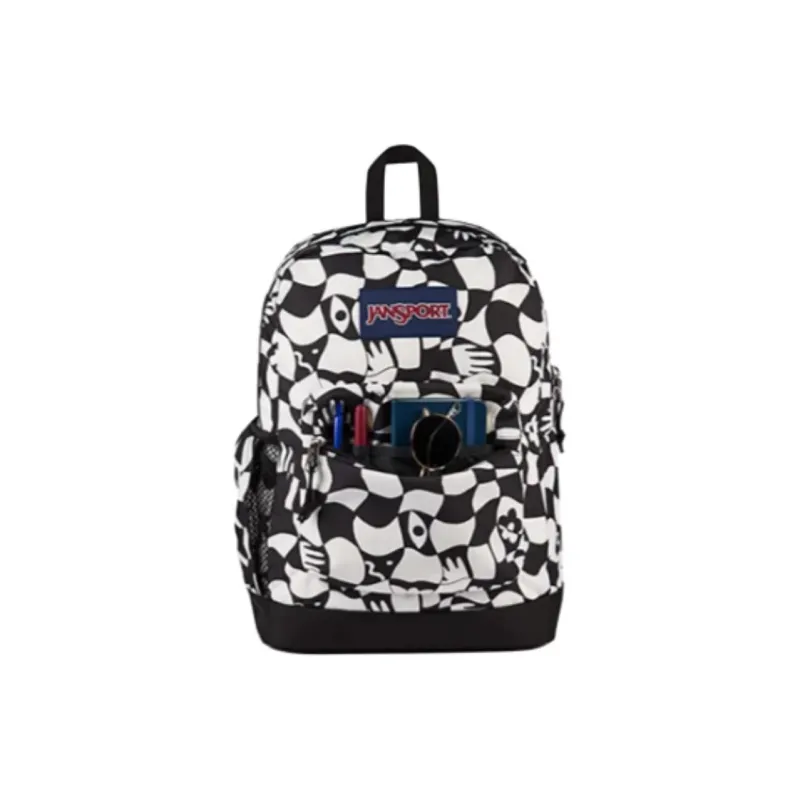 JanSport Fabric Backpack Unisex Black & White-0
