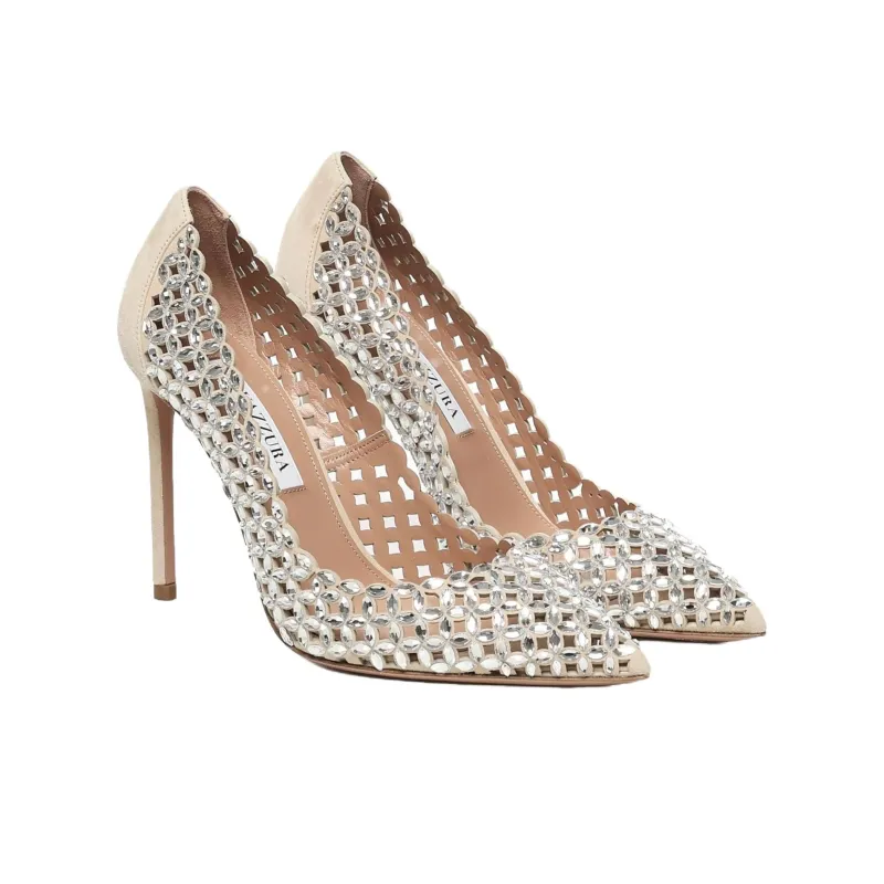 AQUAZZURA Slim Heel High Heels 10.5cm Women's Beige-2
