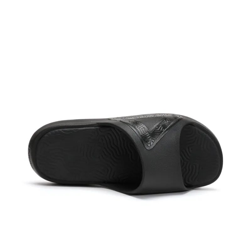 PEAK Tai Ji1.0 Slip Resistant Abrasion Resistant Cushioning Slide Slippers Unisex All Black-4