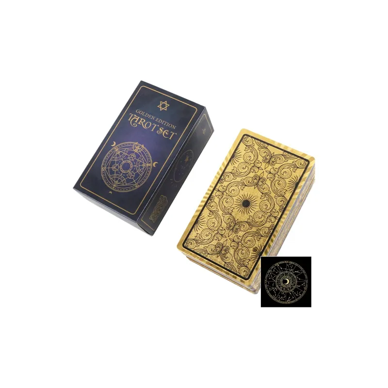 JINBANG Wite Tarot Collection, Gold Foil PVC Waterproof, Tarot Board Games-44