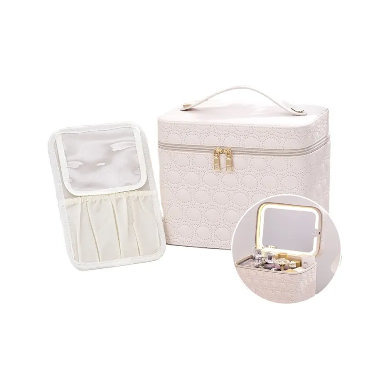 MUYAXUAN Portable Cosmetics Double Layer Storage Bag Box-0