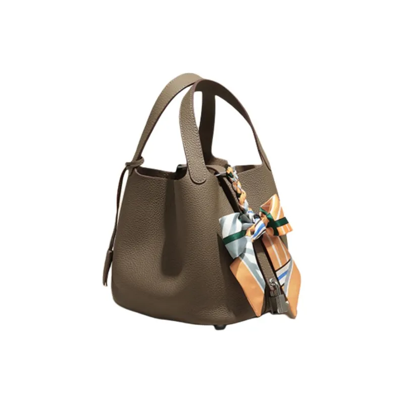 BEMIX PETS Top Grain Cow Leather Handbag Regular Women's Elephant Gray-1