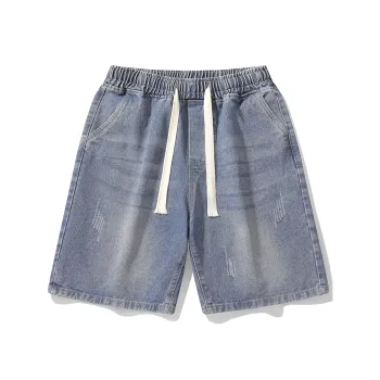 Small Columns Under The Sea Denim Shorts Unisex
