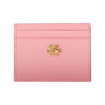 ETRO Pegaso Calfskin Card Holder Women's Pink