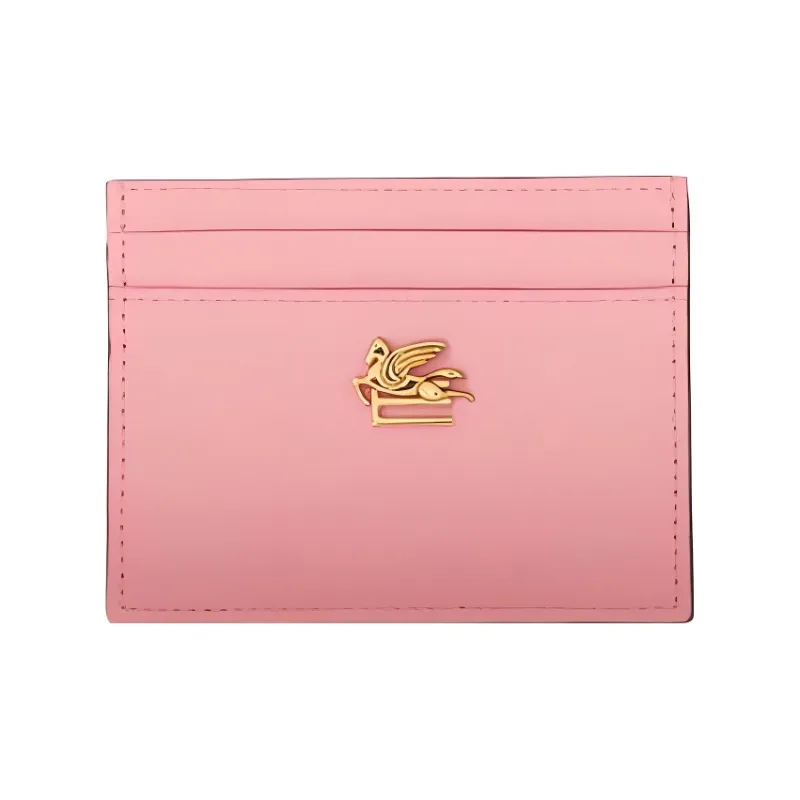 ETRO Pegaso Calfskin Card Holder Women's Pink-0